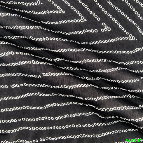 Bandhani Print Leheriya Chinon Chiffon Fabric-F4909